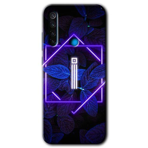 MRCİLETİSİM Xiaomi Redmi Note 8T Kılıf HD Desen Baskılı Arka Kapak + Temperli Cam - Dark Neon Yaprak I Harfi