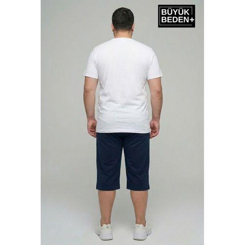 Büyük Beden Erkek Kapri Şort Brooklyn Baskılı Rahat Kalıp 3XL-6XL SPR26BSR591-02
