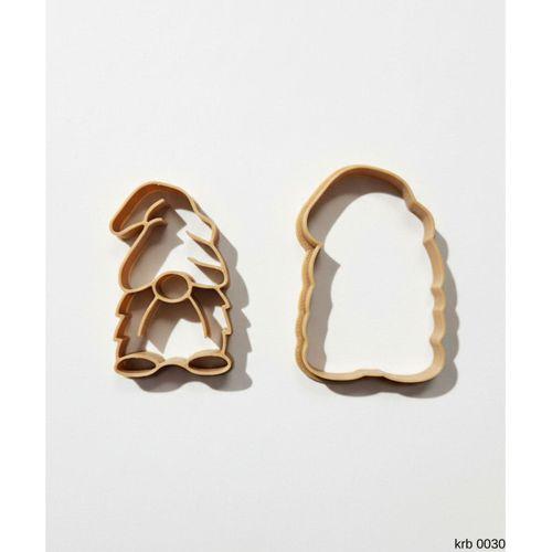 Mini Uzun Şapkalı Noel Cücesi Kurabiye Kalıbı – Küçük Boy Gnome Figürlü, Çift Parça Hamur Kesici, Şeker Hamuru ve Oyun Hamuru İçin