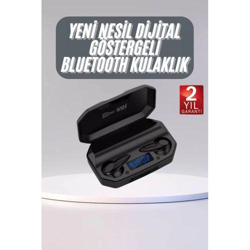 Rgb Işıklı Çift Mikrofonlu Siyah Profesyonel  Kulaklığı Kablosuz Kulakiçi