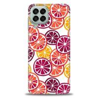 Samsung Galaxy M33 Kılıf HD Baskılı Kılıf - Bordo Limon Dilimleri + Tam Ekran Koruyucu