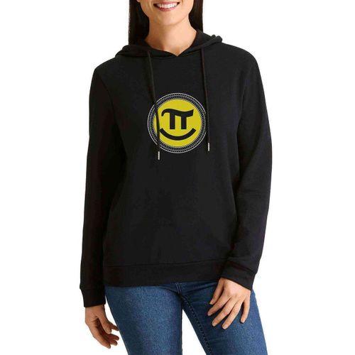 14 Mart Dünya Pi Günü Dj Baskılı Siyah Kadın Kapşonlu Sweatshirt