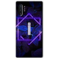 Galaxy Note 10 Plus Kılıf HD Desen Baskılı Arka Kapak - Dark Neon Yaprak İ Harfi + Kırılmaz Cam