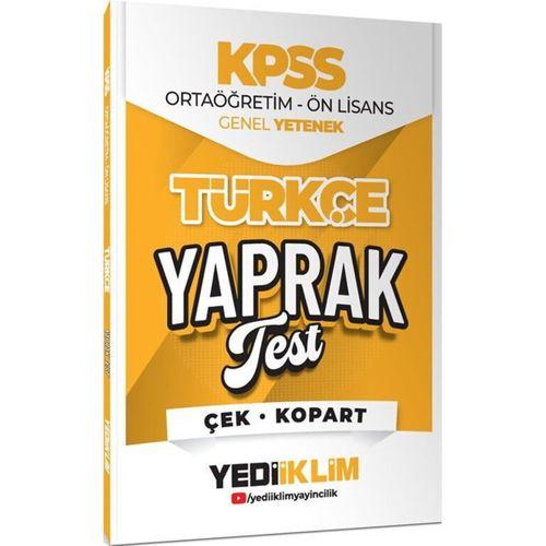 2026 KPSS Ortaöğretim Önlisans Türkçe Çek Kopart Yaprak Test Yediiklim Yayınları