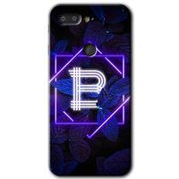 General Mobile GM 9 Pro HD Baskılı Kılıf + 9D Tam Ekran Koruyucu - Dark Neon Yaprak B Harfi