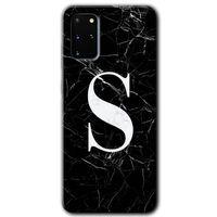 Potkal Hediye Fabrikası Samsung Galaxy S20 Plus Kılıf HD Desen Baskılı Arka Kapak - Siyah Mermer Desenli S Harfi