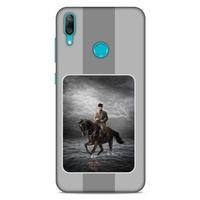 Huawei Y7 2019 Kılıf Atatürk (39) Liquid Crystal Kılıf Gri Şerit