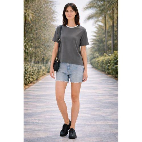 ALEXANDERGARDI Kontrast Yakalı Kadın T-shirt