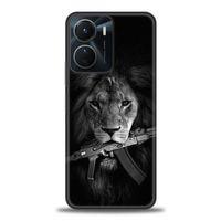 Tecno Spark 9 Pro Kılıf HD Baskılı Kılıf - Tüfek ve Aslan + Tam Ekran Koruyucu