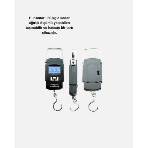Dijital El Kantarı – 50 Kg Taşıma Kapasiteli, Taşınabilir Hassas Tartı