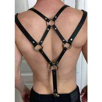 Sırt Detaylı Erkek  Deri Fantazi Giyim - Brfm10