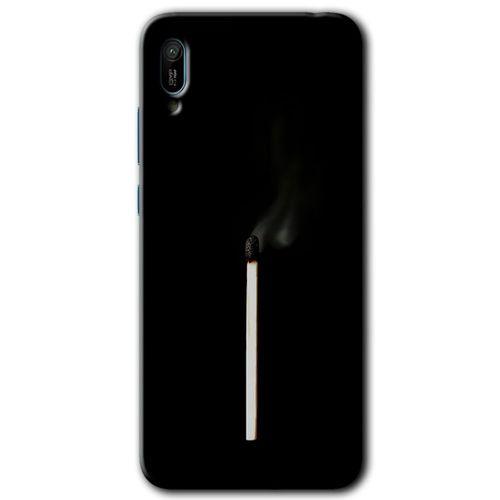 MRCİLETİSİM Huawei Y6 2019 Kılıf Kapak - Sönmüş Kibrit +Hayalet Ekran Yandan Gözükmez