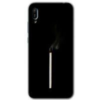 MRCİLETİSİM Huawei Y6 2019 Kılıf Kapak - Sönmüş Kibrit +Hayalet Ekran Yandan Gözükmez