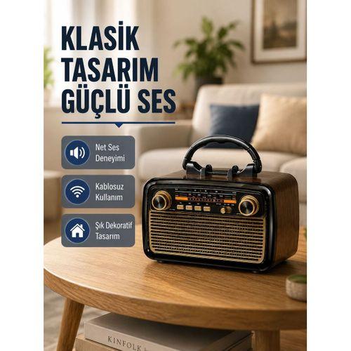 Ahşap Dokulu Bluetooth Müzik Kutusu – Vintage Led Tasarımıyla Modern Ses Deneyimi
