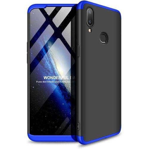 Samsung Galaxy A10S Uyumlu Kılıf Koruyucu Sert Double Dip Protective Siyah-Mavi