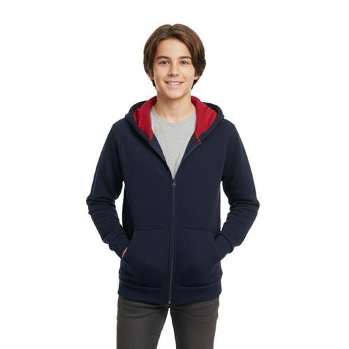 Lacivert Fermuarlı Kapüşonlu Cepli Kız Erkek Sweatshirt BGL-ST05000