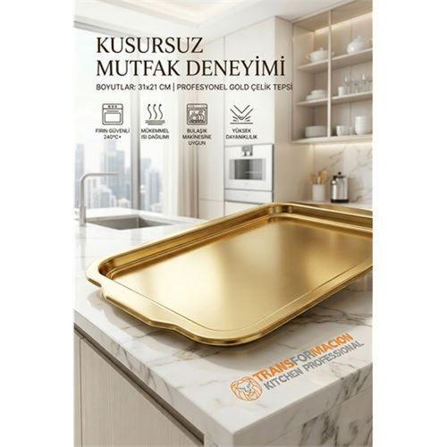 Gold Profesyonel Sunum Tepsisi - Heidi Bauer Serisi 31x21 cm 722991