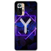 Xiaomi Redmi Note 10 Pro HD Baskılı Kılıf + 9D Tam Ekran Koruyucu - Dark Neon Yaprak Y Harfi