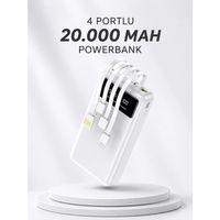 Powerbank Şarj Cihazı 4 Çıkışlı 20.000 Mah Powerbank Kompakt Yüksek Kapasiteli Hızlı Şarj