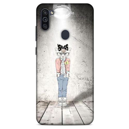 Samsung Galaxy M11 Kılıf FunnyMaX (39) Liquid Crystal Kılıf Açık Gri Kedl