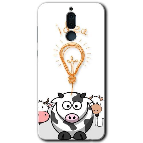 Huawei Mate 10 Lite Kılıf Baskılı Kapak - İdea Lamp + 5D Tam Kaplayan Cam