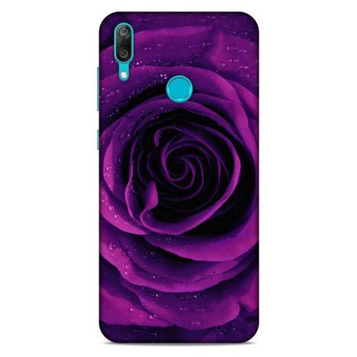 Huawei Y7 2019 Uyumlu Kılıf Mor Delisi (37) Silicone Cover Gül