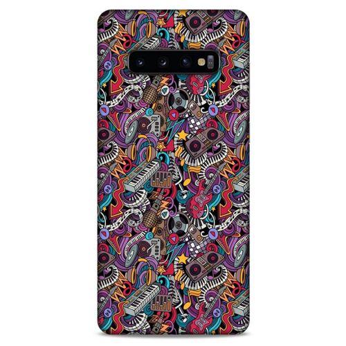 Retro (2) Desen Kabı Renkli Samsung Galaxy S10 Plus Kılıf