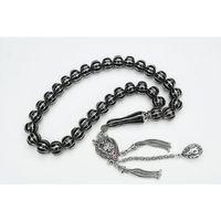 Oltu Taşı Basık  Model On İkili Karpuz Dilimi İşlemeli Tespih