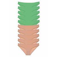 10 adet Süper Eko Set Likralı Kadın Slip Külot Yeşil Ten