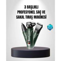 3d Akıllı Kesim Teknolojili  Tıraş Seti – 3 Başlıklı, Paslanmaz Çelik Bıçaklı
