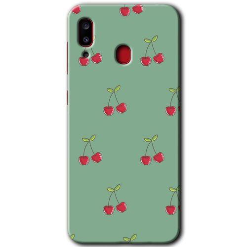 Potkal Hediye Fabrikası Samsung Galaxy A30 Kılıf HD Desen Baskılı Arka Kapak - Kiraz Berry