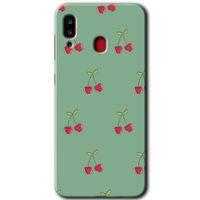 Potkal Hediye Fabrikası Samsung Galaxy A30 Kılıf HD Desen Baskılı Arka Kapak - Kiraz Berry