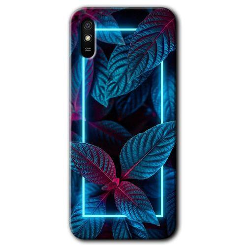 Xiaomi Redmi 9A Kılıf Baskılı Kapak - Mekanik Yaprak 4 +Tam Kaplayan Mat Seramik