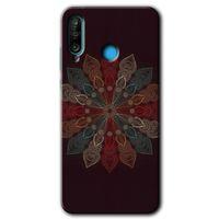 MRCİLETİSİM Huawei P30 Lite Kılıf Kapak - Mandala Flower Wal +Hayalet Ekran Yandan Gözükmez