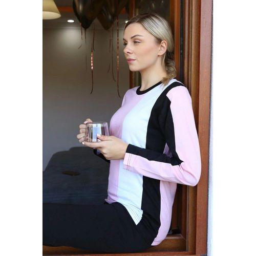 Kadın Uzun Kol Penye Pijama Takım Somon