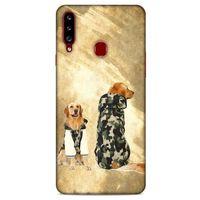 Samsung Galaxy A20s Kılıf Köpek Kıyafetleri (32) Soft Silikon Kılıf Golden Kapişonlu Polar