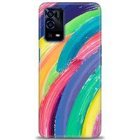 Oppo A55 Kılıf HD Baskılı Kılıf - Rengarenk + Tam Ekran Koruyucu