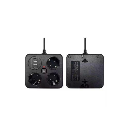 Akım Korumalı Anahtarlı Priz - 3x Priz - 2x Usb - 2x Type-c - 2 Mt Kablo Hızlı Şarj Özellikli Siyah