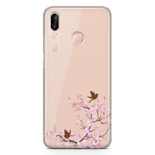Huawei P20 Lite Kılıf Peony Kuşlar Arka Kapak Koruma Desenli Full Koruyucu