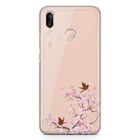 Huawei P20 Lite Kılıf Peony Kuşlar Arka Kapak Koruma Desenli Full Koruyucu