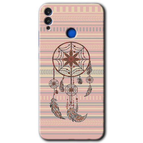 Honor 8c HD Baskılı Kılıf + 9D Tam Ekran Koruyucu - Mandala Retro