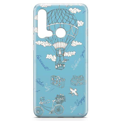Huawei Nova 5i Kılıf Vintage Seyahat Arka Kapak Koruma Desenli Full Koruyucu