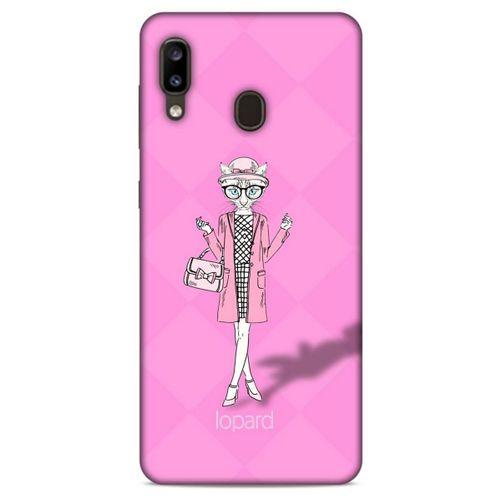 Samsung Galaxy A20 Kılıf FunnyMaX (21) Koruyucu Kapak Şeker Pembe Kedi