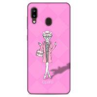 Samsung Galaxy A20 Kılıf FunnyMaX (21) Koruyucu Kapak Şeker Pembe Kedi