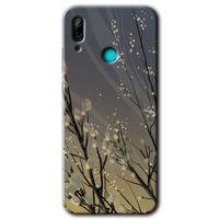 Huawei P smart 2019 Kılıf Baskılı Kapak - Branches Flowers + 5D Tam Kaplayan Cam