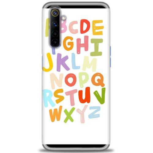 Realme 6 Kılıf HD Baskılı Kılıf - Alfabe + Tam Ekran Koruyucu