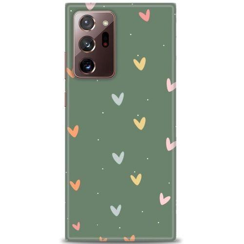 Samsung Galaxy Note 20 Kılıf HD Baskılı Kılıf - Soft Kalpler + Tam Ekran Koruyucu