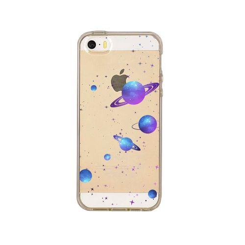 iPhone 5s Galaxy and Stars Şeffaf Telefon Kılıfı