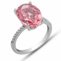 Gümüş Ice Cut Oval Pembe Zirkon Taşlı Kadın Yüzük