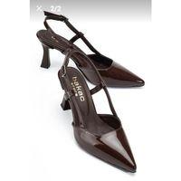 Hoost Kahverengi Rugan Topuklu Ayakkabı